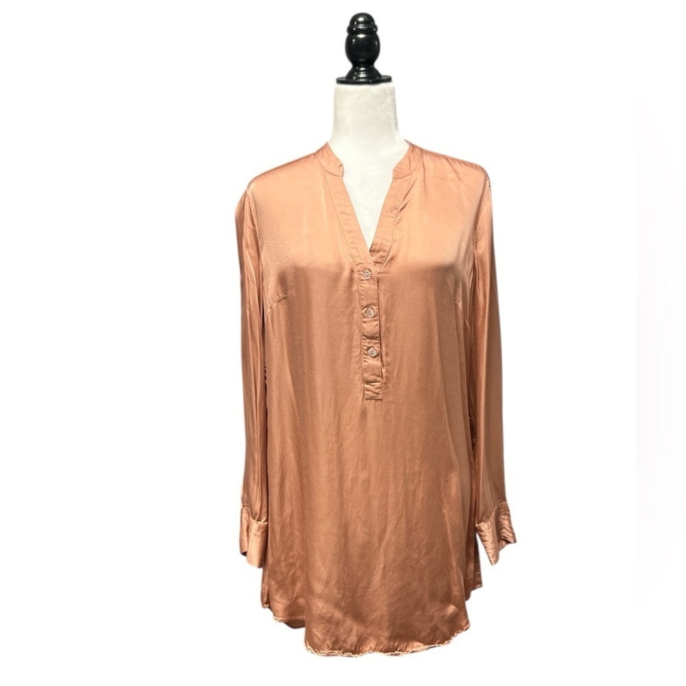 WEEKEND STORIES Revolve Satin Long Sleeve Tunic Dress